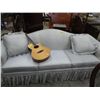 Image 1 : Upholstered sofa, blue & white stripes