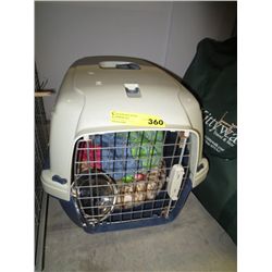 Small dog travel kennel & accessories