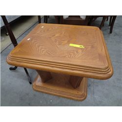 Oak end table 27" x 24"