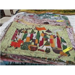Approx. 2 dozen batik wall hangings