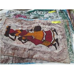 Approx. 2 dozen batik wall hangings