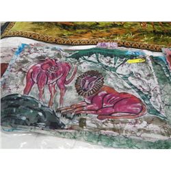 Approx. 2 dozen batik wall hangings