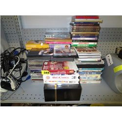 Four dozen CDs, DVDs, VHS