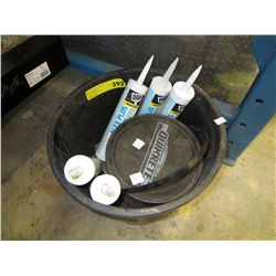 Tubes of window and door caulking