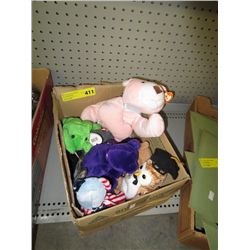 Box of stuffed animals