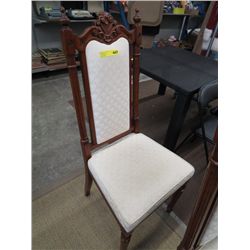 Wood dining chairs w/ upholstered backs and seats