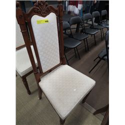 Wood dining chairs w/ upholstered backs and seats