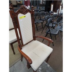 Wood dining chairs w/ upholstered backs and seats