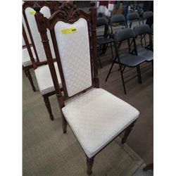 Wood dining chairs w/ upholstered backs and seats