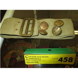 4 RCAF military buttons and belt with buckle
