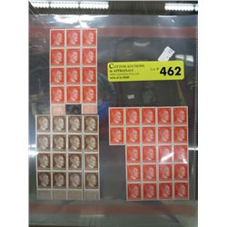 Partial sheets of German WWII stamps