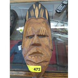 Carved wood wall mask