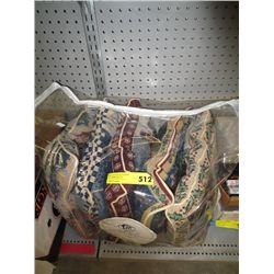 Bag of Christmas themed throw pillows