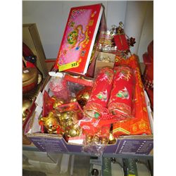 Large box of decorations and gifts