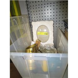 small tote of household and decorative objects