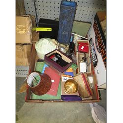Box of miscellaneous decorative items