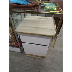 Glass show case on pedestal