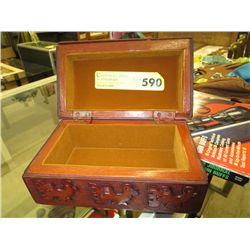 Carved wooden box - lined