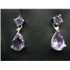 Image 2 : Amethyst & diamond drop earrings