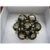 Image 2 : Brown topaz gemstone ring set with 5 diamonds