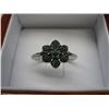 Image 2 : Sterling silver blue diamond cluster ring