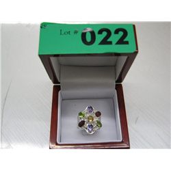 Multi-gemstone .925 silver custom made ring