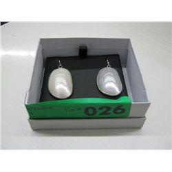 Mother of pearl wrapped French hook earrings
