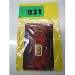 Solid gold bar