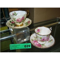 Two sets of Royal Albert tea cups & saucers
