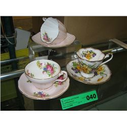 Three tea cup & saucer sets