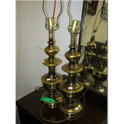 Pair of vintage heavy brass lamp bases