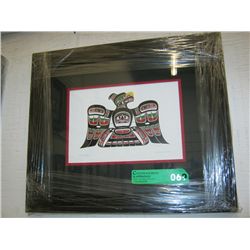 Framed art card by Richard Shorty