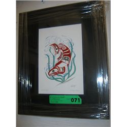 Framed art card by Richard Shorty