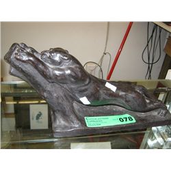 Vintage cast metal panther statue