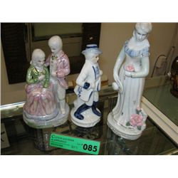 Three china figurines