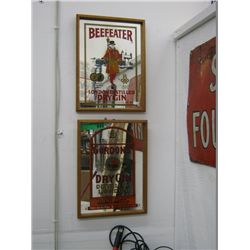 Pair of pub mirror with gin logos