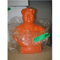 Orange Chairman Mao bust 11"