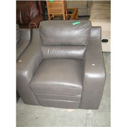 Grey leather armchair
