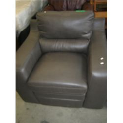 Grey leather armchair