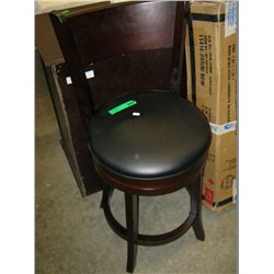 Wood and leather swivel pub stool 24"
