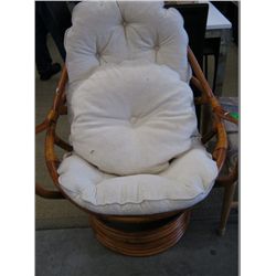 Bamboo upholstered swivel chair