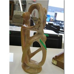 Carved stone statue 18" tall