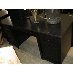 Black wooden office desk 65" long 30" deep