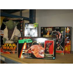 Five Star Wars toys, in boxes