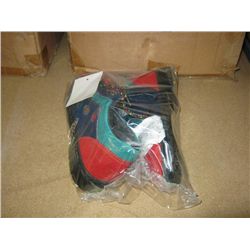 Box of children's suede shoes, various sizes