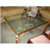Image 1 : Glass top coffee table with gold painted base