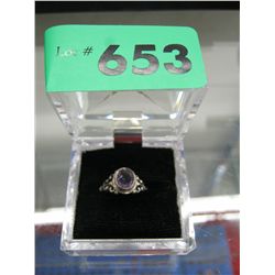 Silver and amethyst ring