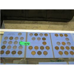 Canadian large cent collection in folder