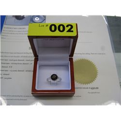 Brown topaz gemstone ring set with 6 diamonds