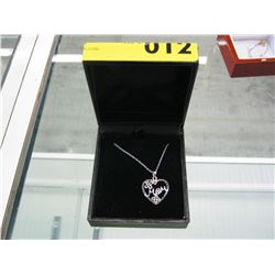 "Mom" genuine black diamond necklace